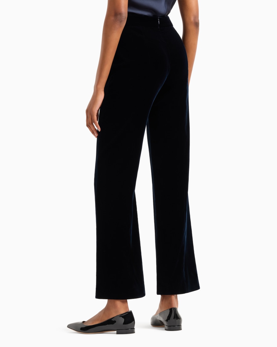 The world of armani PANTALONI CROPPED IN VELLUTO Saldi Di Fabbrica