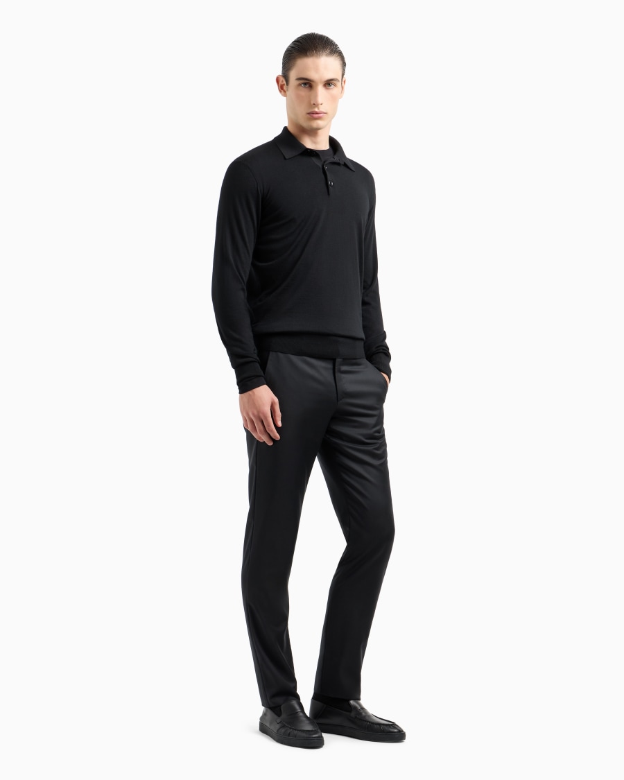 The world of armani MAGLIA GIROCOLLO A MANICHE LUNGHE IN JERSEY DI VISCOSA STRETCH Vendite Flash