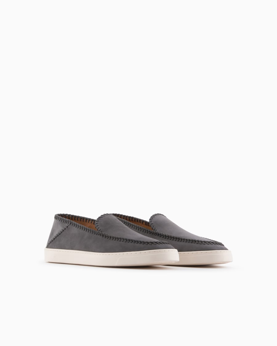 The world of armani GALLERIA 3 SLIP-ON IN PELLE SCAMOSCIATA Nuova