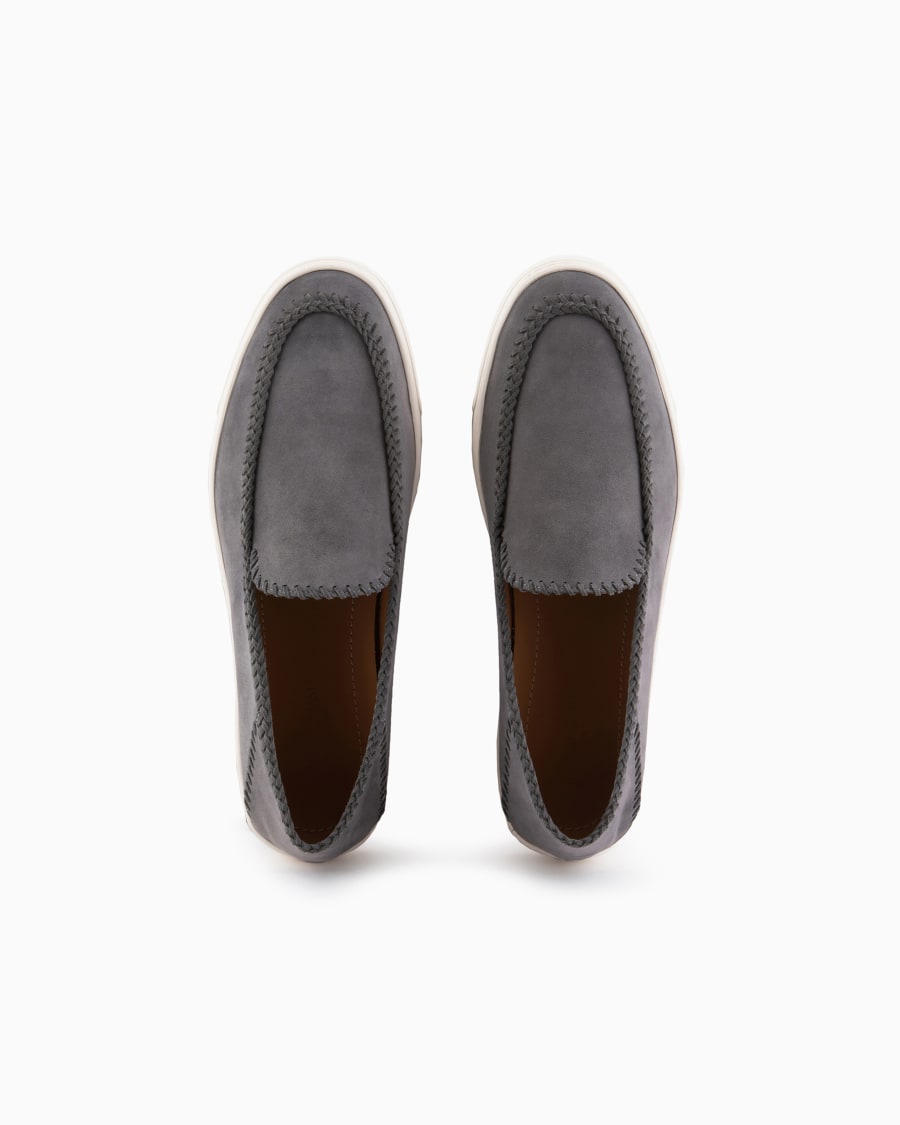 The world of armani GALLERIA 3 SLIP-ON IN PELLE SCAMOSCIATA Nuova