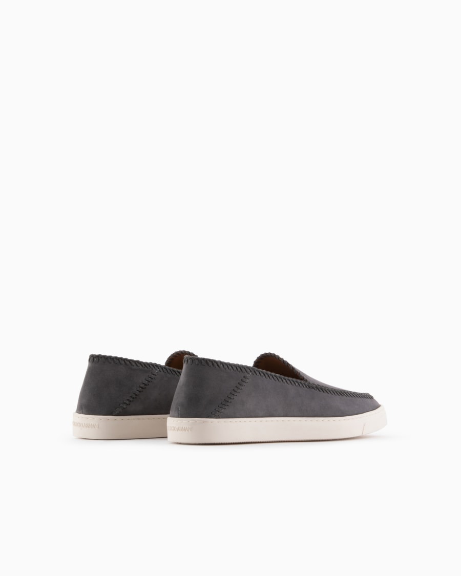 The world of armani GALLERIA 3 SLIP-ON IN PELLE SCAMOSCIATA Nuova