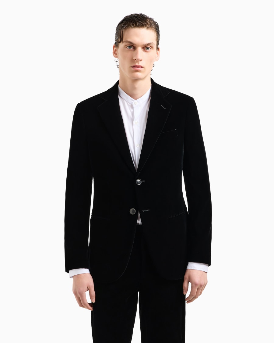 The world of armani GIACCA ICON MONOPETTO LINEA GEORGE IN VELLUTO STRETCH 2025