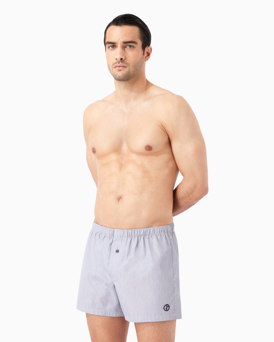 The world of armani BOXER IN COTONE CON LOGO RICAMATO Cyber Monday