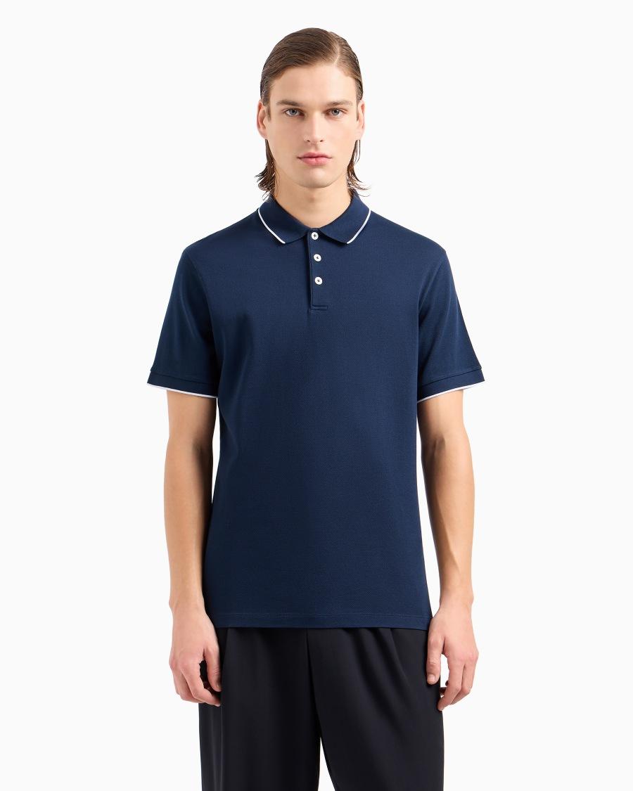 The world of armani POLO IN PIQUET DI COTONE FILO DI SCOZIA Offerta natalizia