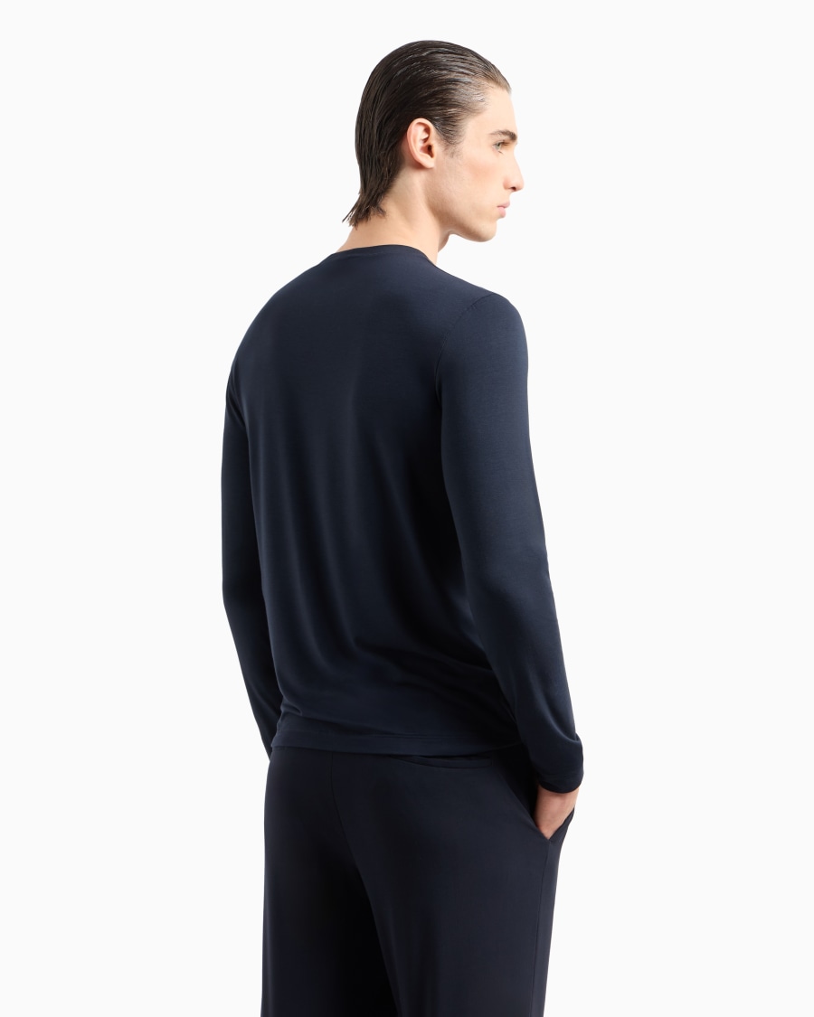 The world of armani MAGLIA GIROCOLLO A MANICHE LUNGHE IN JERSEY DI VISCOSA STRETCH Negozi Online