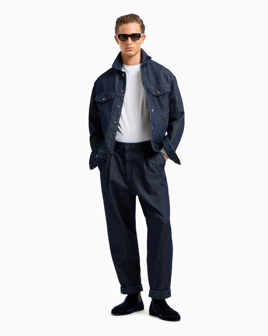 The world of armani T-SHIRT GIROCOLLO IN INTERLOCK DI COTONE E CASHMERE Promozione Limitata