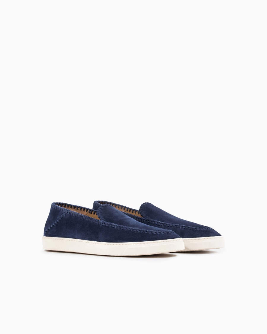 The world of armani GALLERIA 3 SLIP-ON IN PELLE SCAMOSCIATA Shopping Online