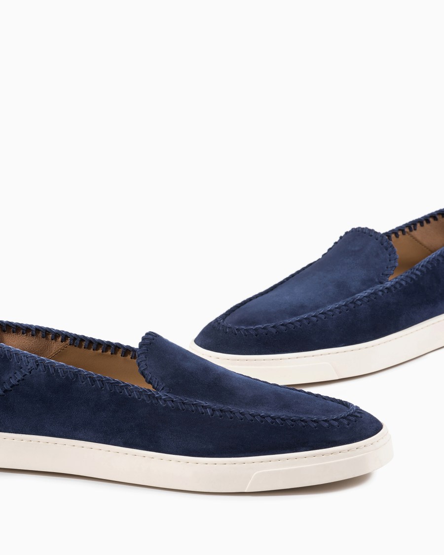 The world of armani GALLERIA 3 SLIP-ON IN PELLE SCAMOSCIATA Shopping Online
