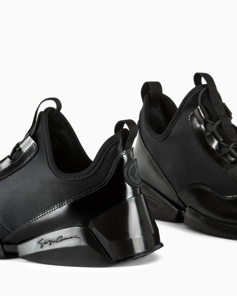 The world of armani SNEAKERS IN PELLE E NYLON Fino al 65% di sconto