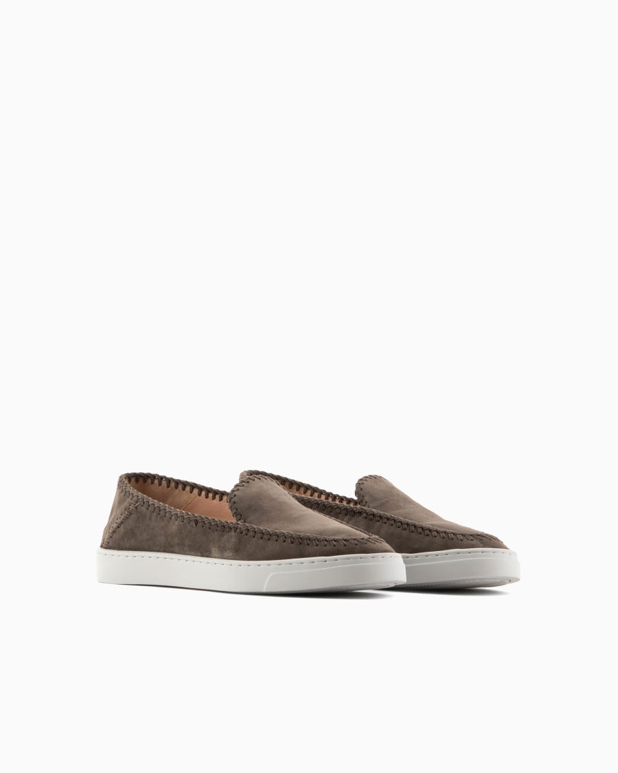 The world of armani GALLERIA 3 SLIP-ON IN PELLE SCAMOSCIATA 2025