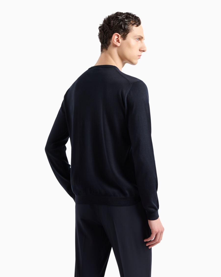 The world of armani MAGLIA GIROCOLLO A MANICA LUNGA IN SETA E COTONE In Linea