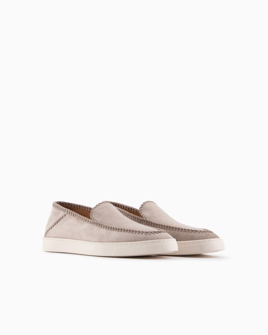 The world of armani GALLERIA 3 SLIP-ON IN PELLE SCAMOSCIATA Qualità