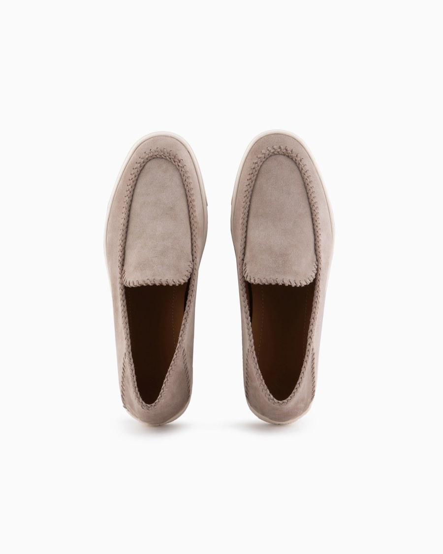 The world of armani GALLERIA 3 SLIP-ON IN PELLE SCAMOSCIATA Qualità