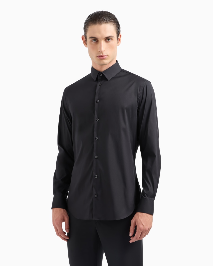 The world of armani CAMICIA IN TESSUTO STRETCH CON COLLO CLASSICO CON STECCHE Vendita
