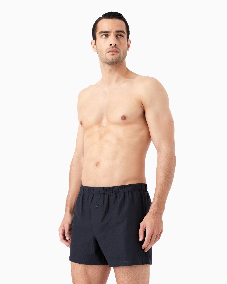 The world of armani BOXER IN COTONE CON LOGO RICAMATO Pezzi Unici