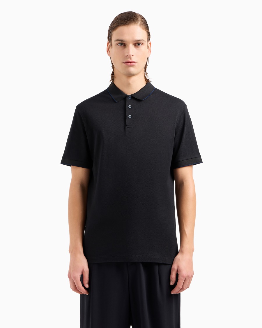 The world of armani POLO IN PIQUET DI COTONE FILO DI SCOZIA Negozi Online