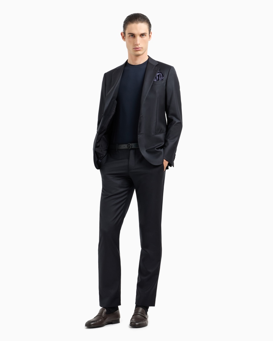 The world of armani T-SHIRT IN JERSEY BAMBOO DI VISCOSA STRETCH CON RICAMO GA Acquista Ora