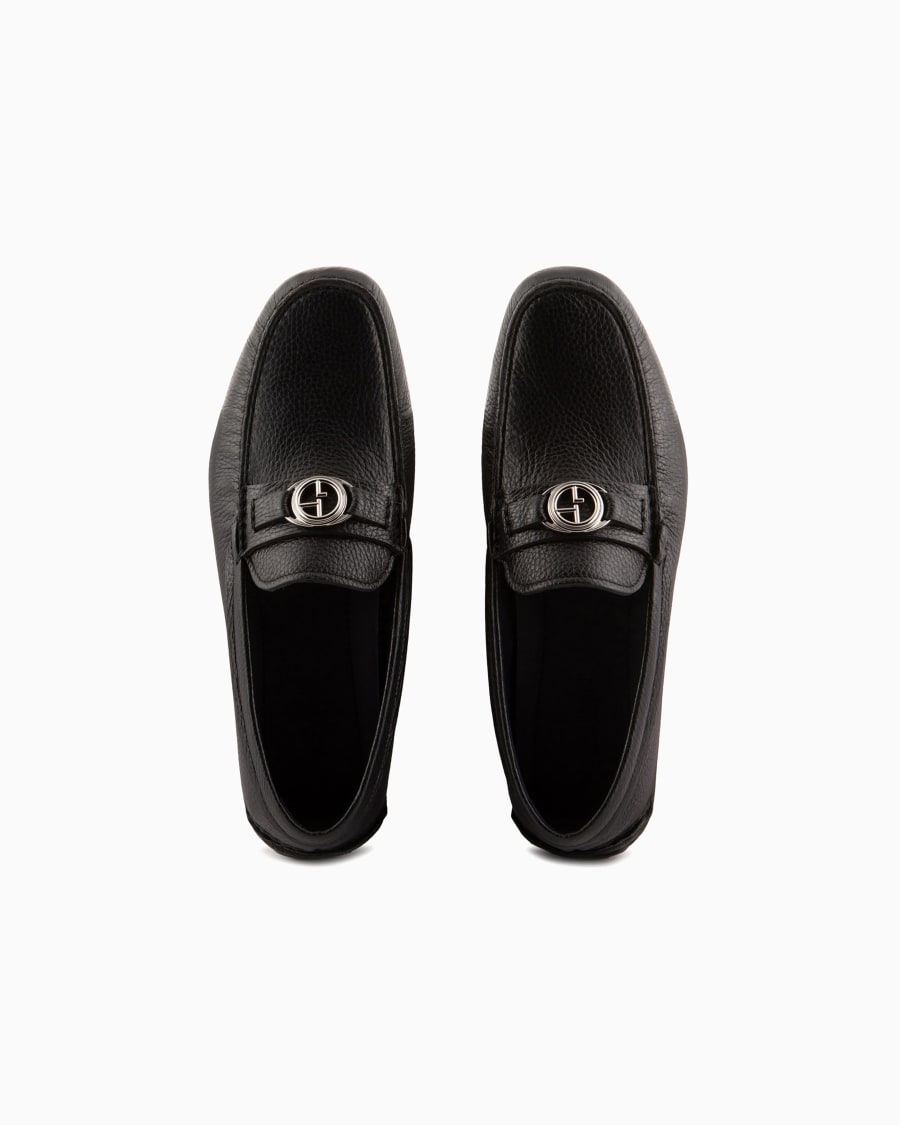 The world of armani MOCASSINI IN CERVO CON LOGO Consegna Veloce