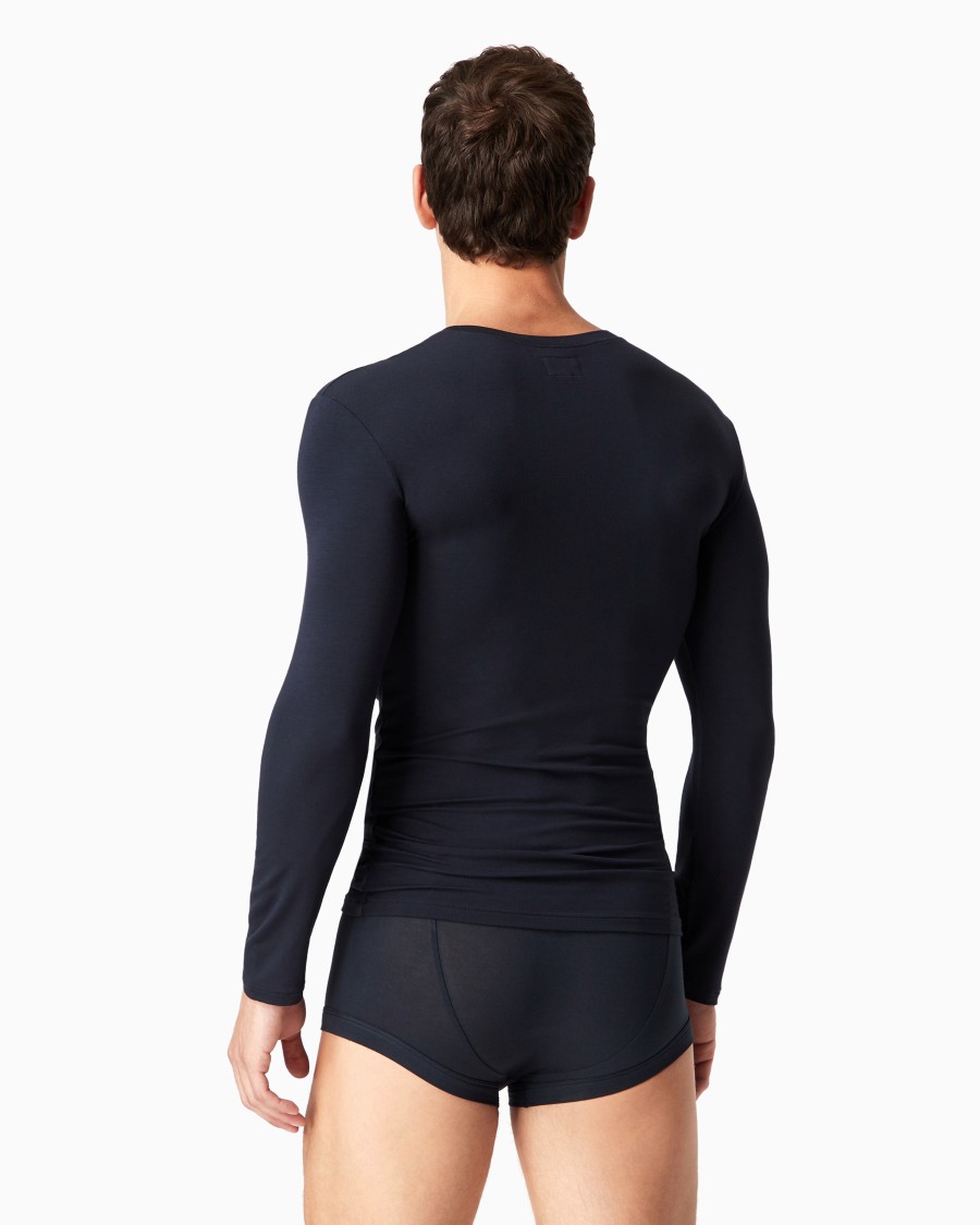 The world of armani MAGLIA LOUNGEWEAR A MANICA LUNGA IN MODAL STRETCH Promozione Limitata