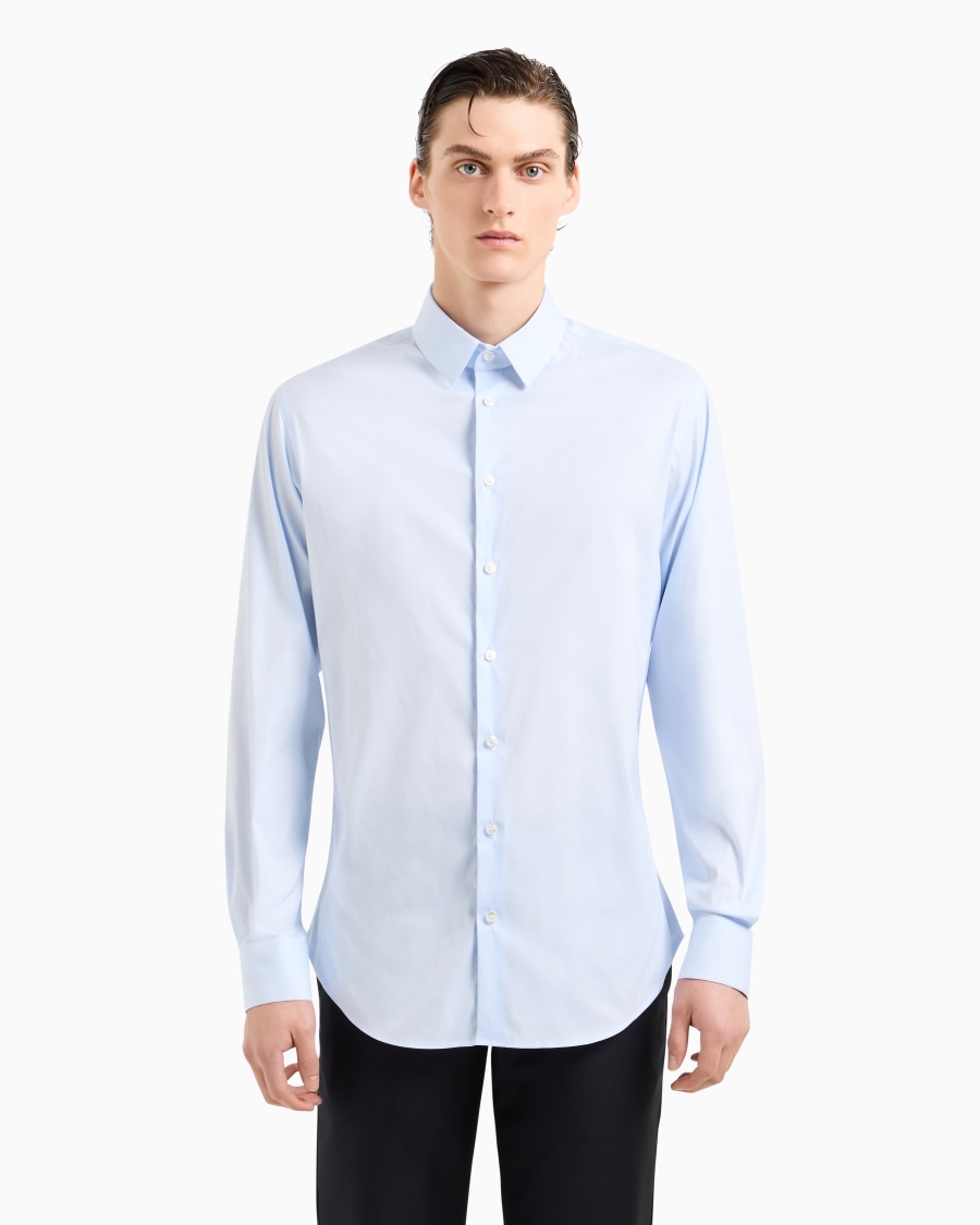 The world of armani CAMICIA IN TESSUTO STRETCH CON COLLO CLASSICO CON STECCHE Economico