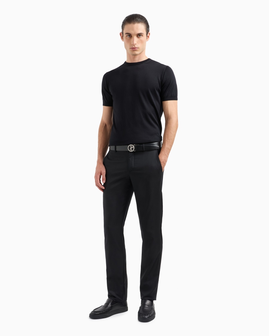 The world of armani MAGLIA GIROCOLLO IN SETA E COTONE Online