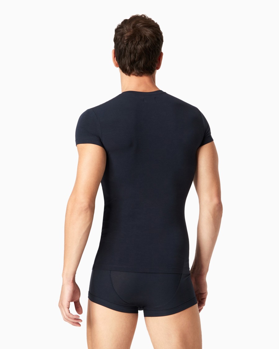 The world of armani MAGLIA LOUNGEWEAR A MANICA CORTA IN MODAL STRETCH Vendita Calda