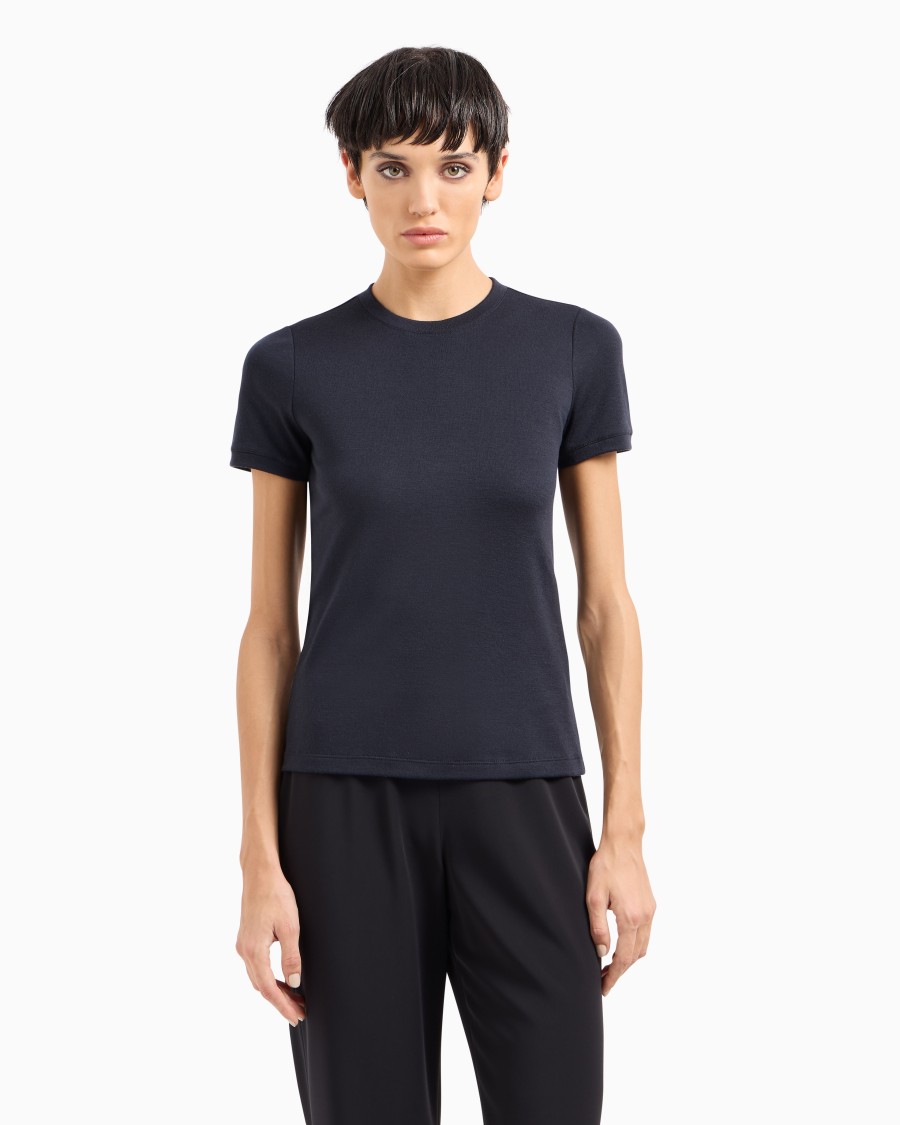 The world of armani T-SHIRT IN PURO CASHMERE Sconto di tempo limitato