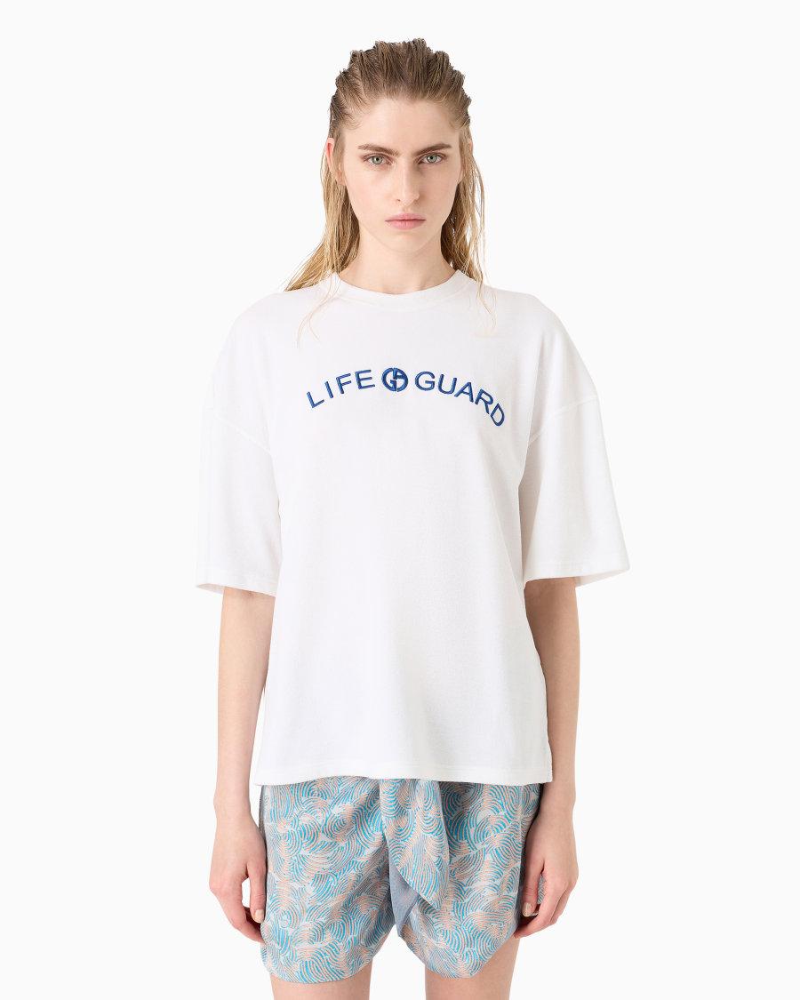The world of armani T-SHIRT GIROCOLLO IN JERSEY DI COTONE E SETA Offerta esclusiva