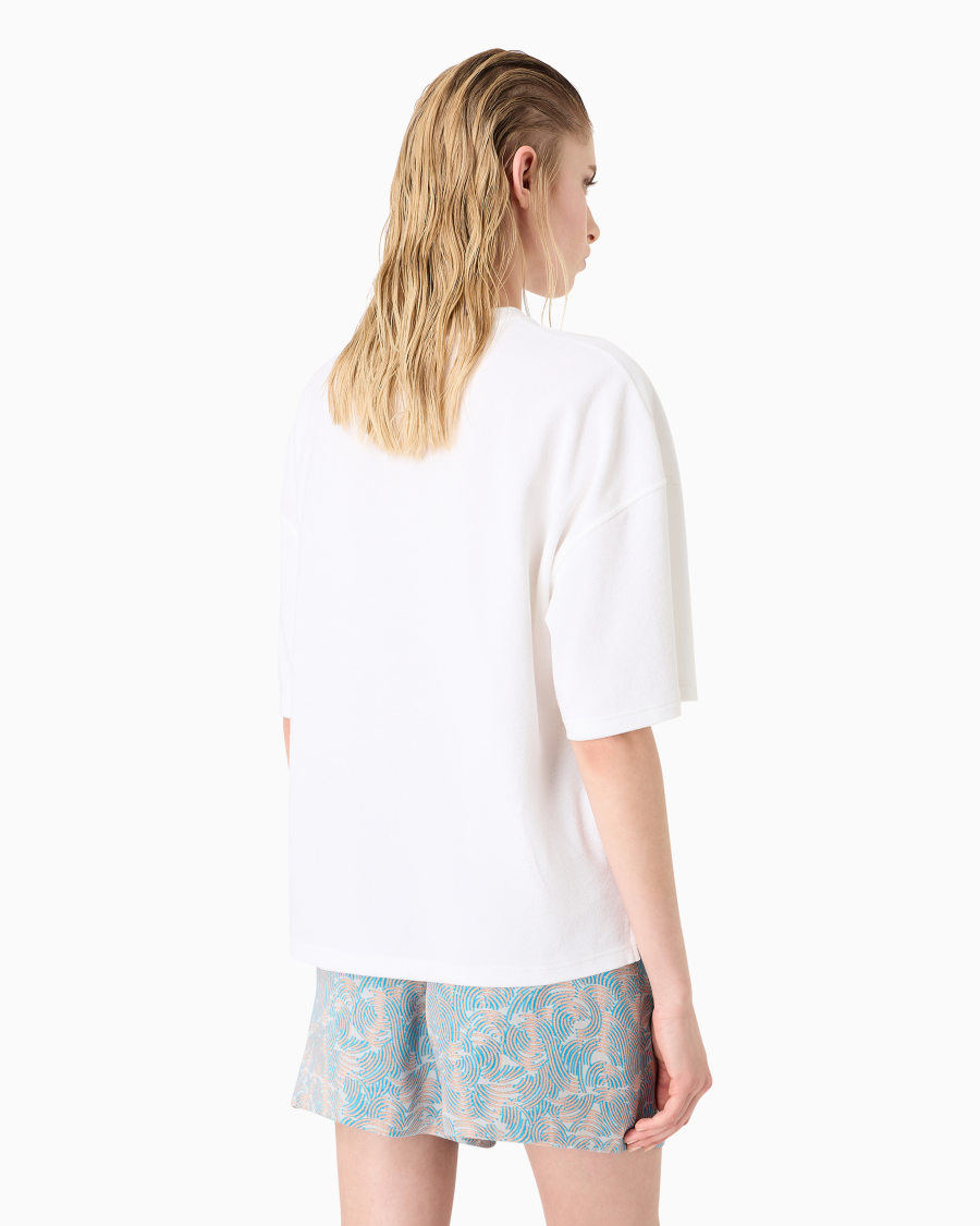 The world of armani T-SHIRT GIROCOLLO IN JERSEY DI COTONE E SETA Offerta esclusiva