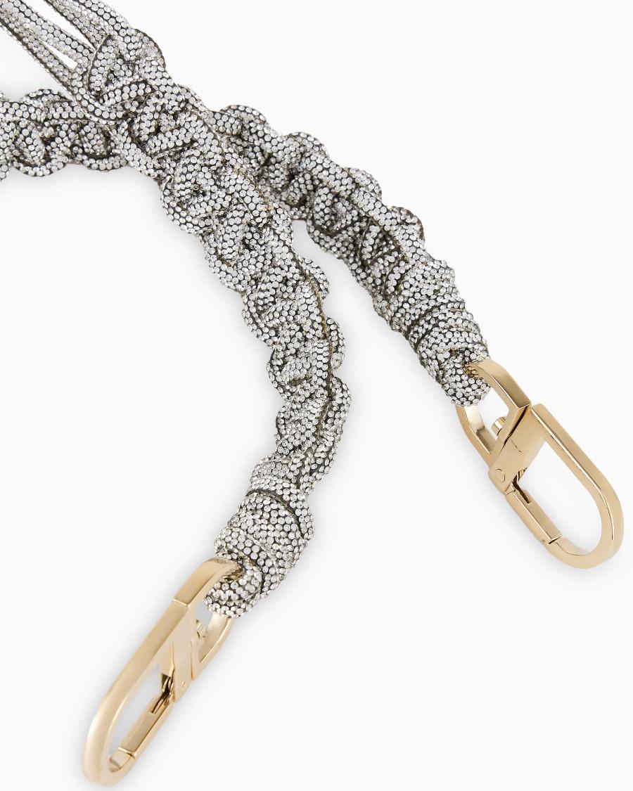 The world of armani TRACOLLA LUNGA IN STRASS CON MOTIVO INTRECCIO Offerta Pasqua