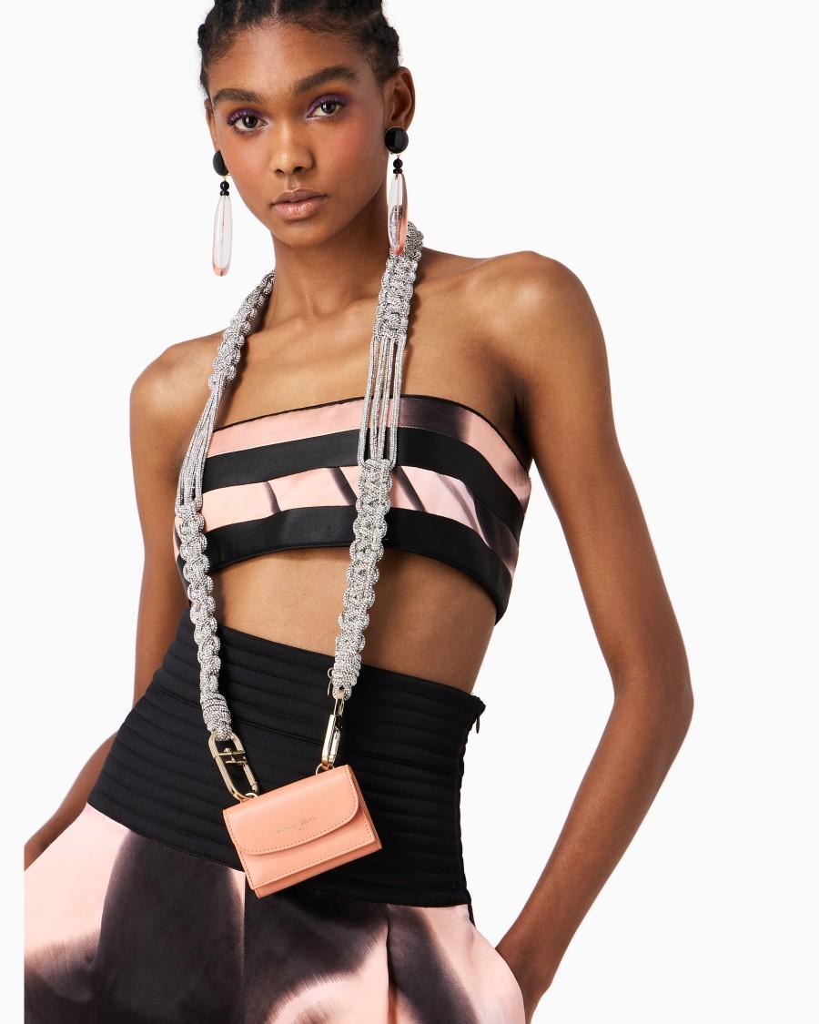 The world of armani TRACOLLA LUNGA IN STRASS CON MOTIVO INTRECCIO Offerta Pasqua
