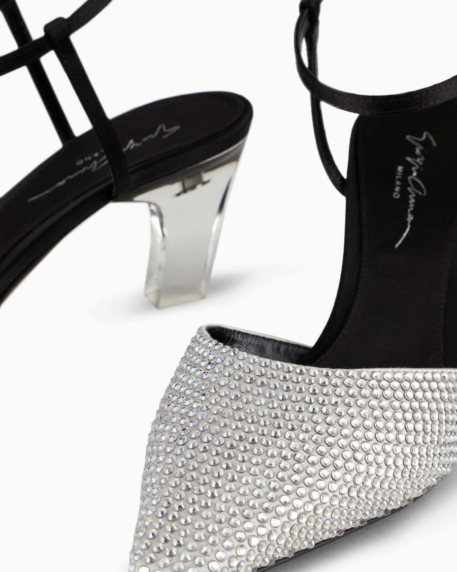 The world of armani DÉCOLLETÉ CON CINTURINO IN RASO E STRASS Vendita calda
