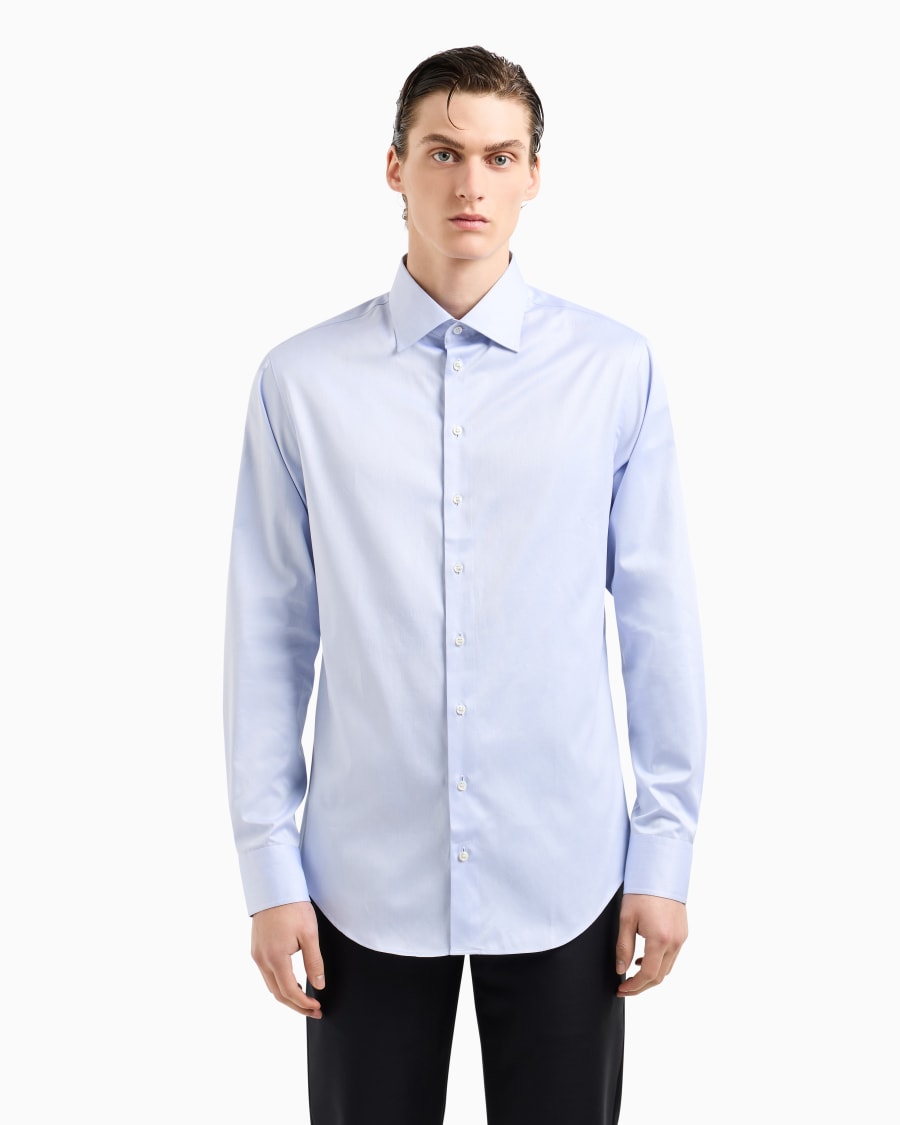 The world of armani CAMICIA CLASSICA REGULAR FIT IN COTONE Liquidazione