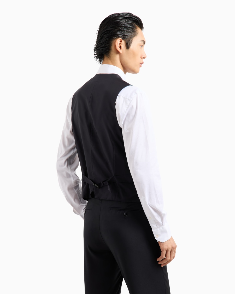 The world of armani GILET MONOPETTO IN LANA VERGINE Rilascio limitato