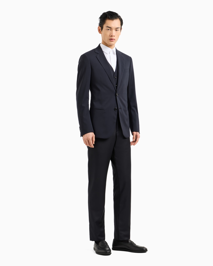 The world of armani GILET MONOPETTO IN LANA VERGINE Rilascio limitato