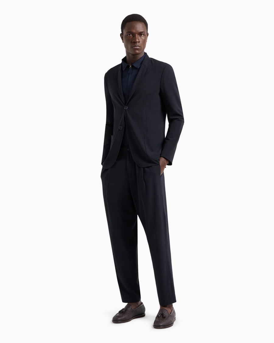 The world of armani CAMICIA SLIM FIT CON ZIP IN COTONE SEERSUCKER ACQUISTA ORA