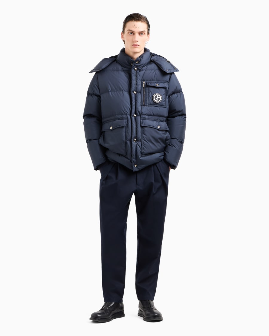 The world of armani BOMBER CON CAPPUCCIO IMBOTTITO IN PIUMA D'OCA ASV Fino al 50% di sconto