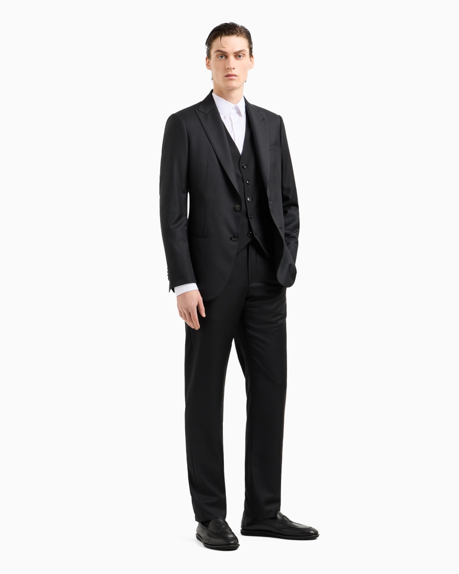 The world of armani GILET MONOPETTO IN LANA VERGINE Fino al 60% di sconto