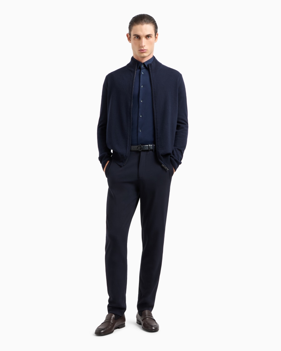 The world of armani CAMICIA A MANICHE CORTE IN JERSEY DI COTONE Sostegno trimestrale