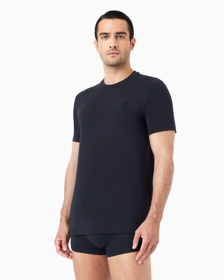 The world of armani T-SHIRT LOUNGEWEAR A MANICA CORTA IN JERSEY STRETCH Discount Store per i nuovi prodotti