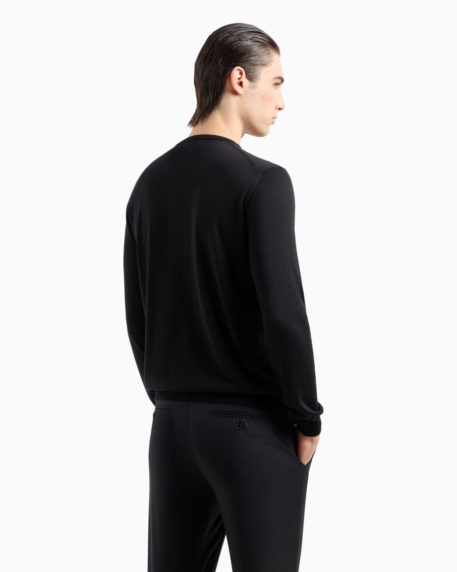 The world of armani MAGLIA GIROCOLLO A MANICA LUNGA IN SETA E COTONE Limitato a 3 giorni