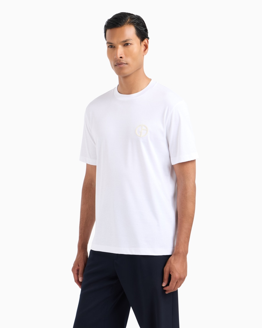 The world of armani T-SHIRT GIROCOLLO IN INTERLOCK DI COTONE Esporta salva