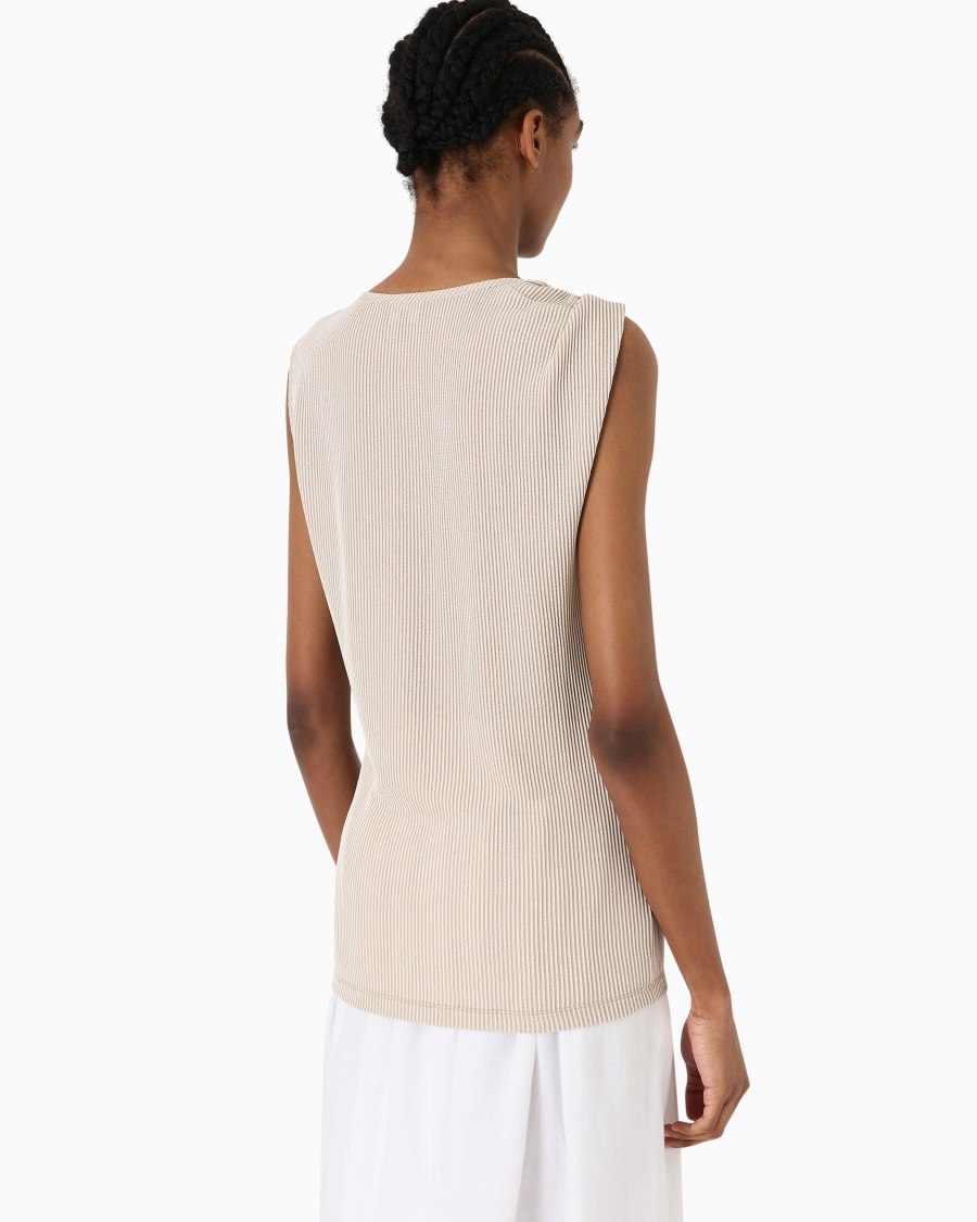 The world of armani TOP GIROCOLLO IN VISCOSA A COSTE In Linea