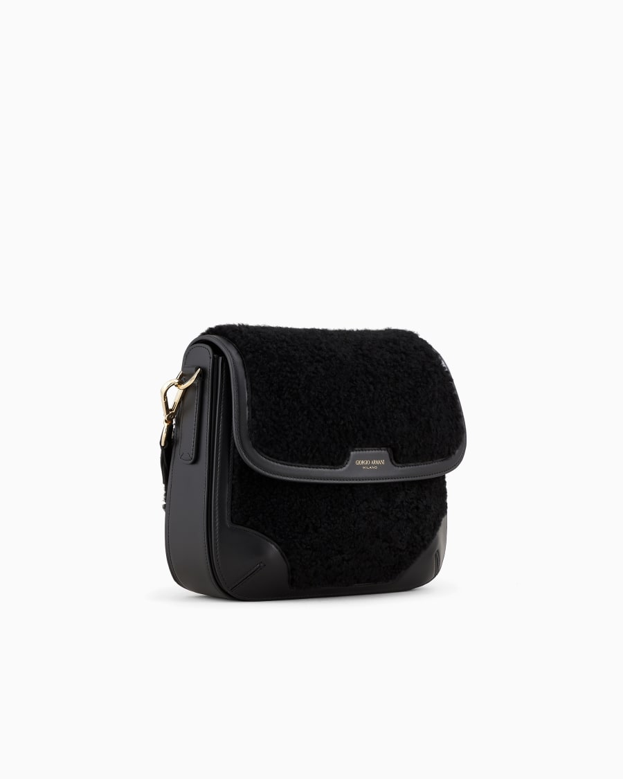 The world of armani GIORGIO ARMANI NEVE BORSA A SPALLA GRANDE IN SHERLING E E PELLE Qualità