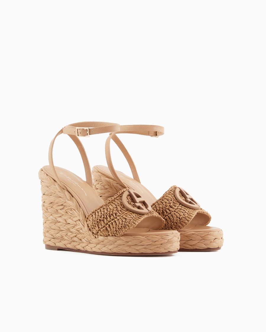 The world of armani SANDALI CON ZEPPA IN CORDA CON MOTIVO INTRECCIO Vendita