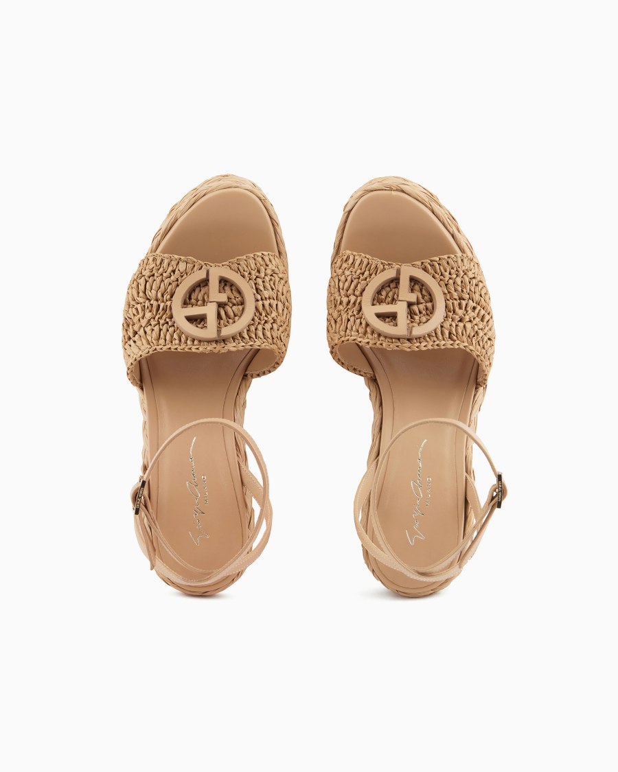 The world of armani SANDALI CON ZEPPA IN CORDA CON MOTIVO INTRECCIO Vendita