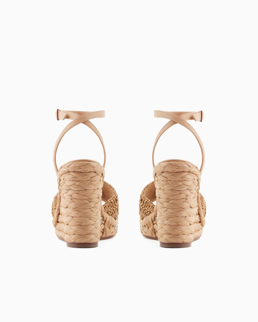 The world of armani SANDALI CON ZEPPA IN CORDA CON MOTIVO INTRECCIO Vendita