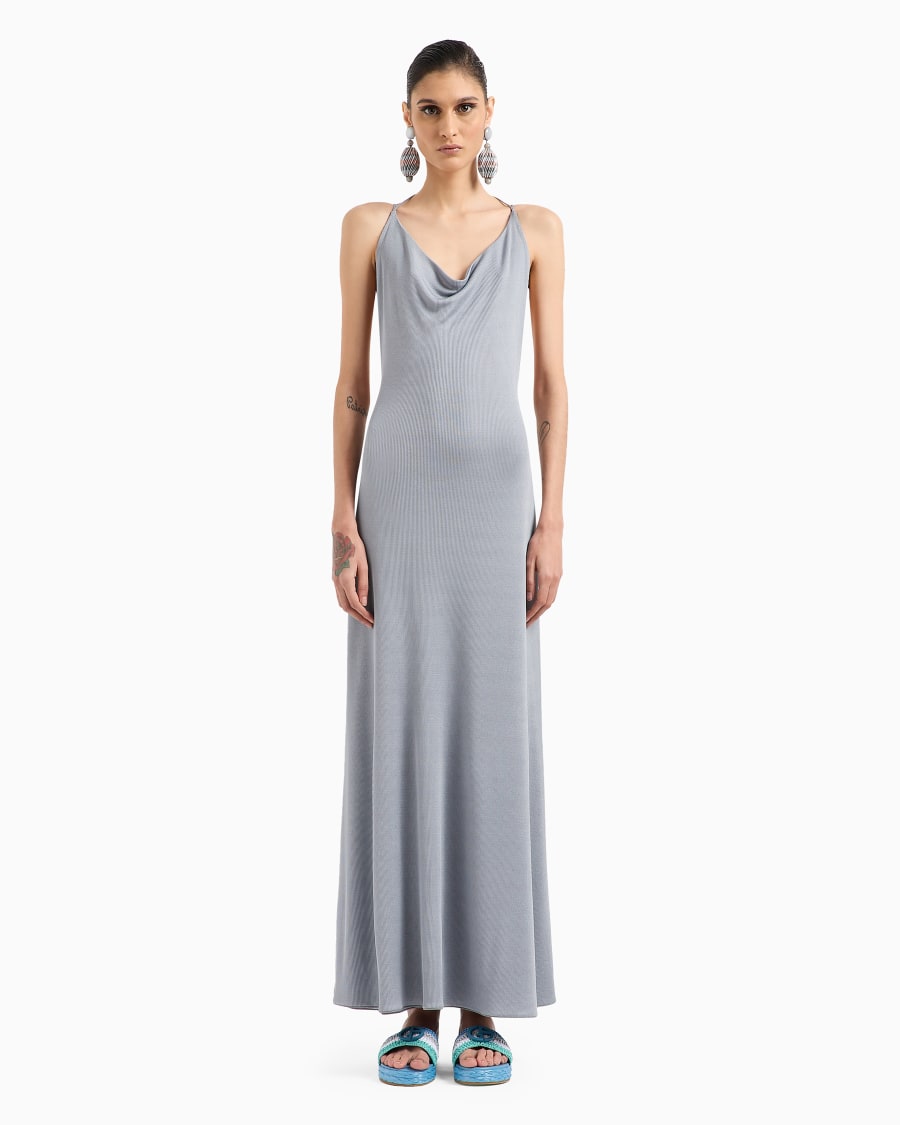 The world of armani ABITO LUNGO IN MISTO VISCOSA A COSTINE Sconto