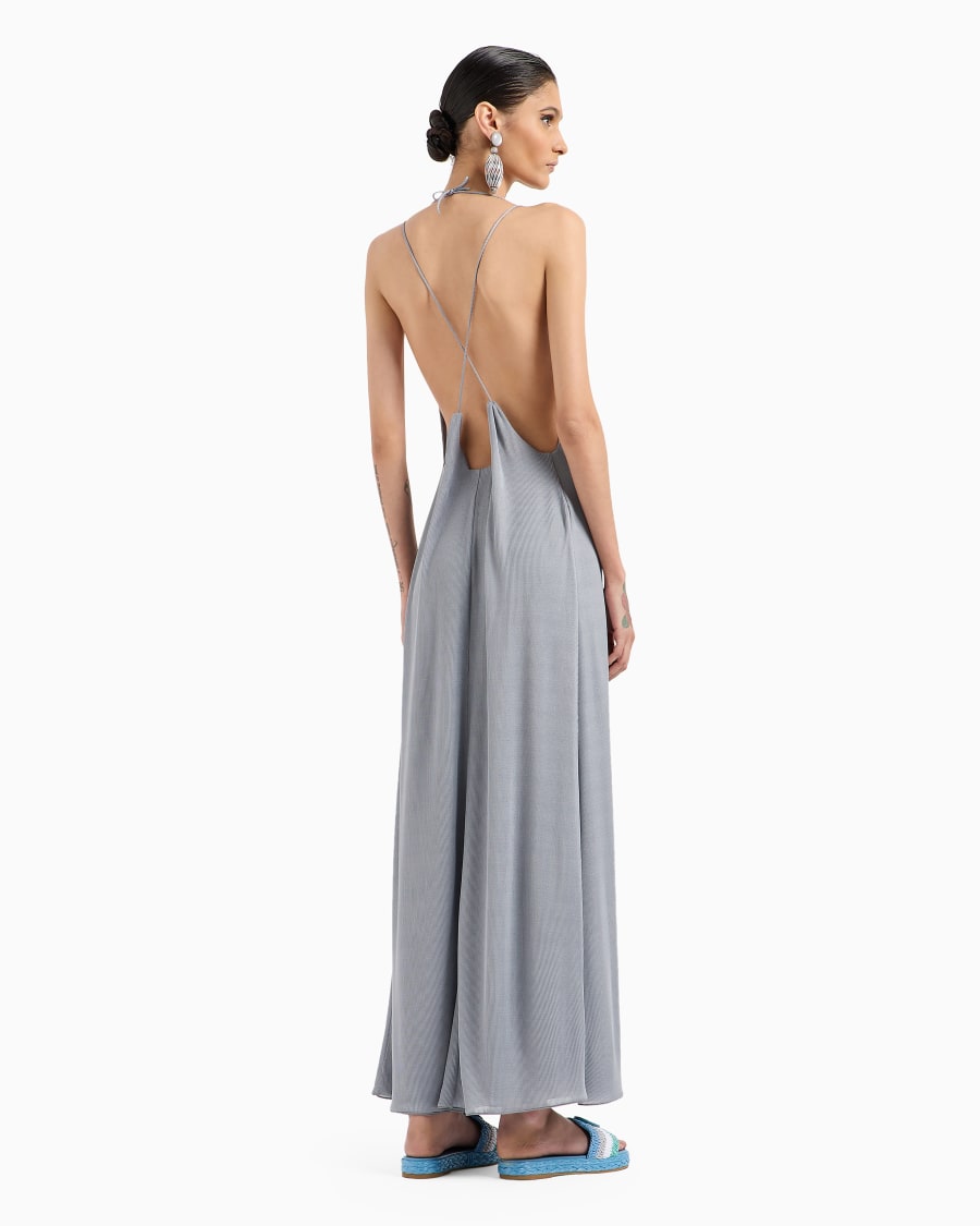 The world of armani ABITO LUNGO IN MISTO VISCOSA A COSTINE Sconto