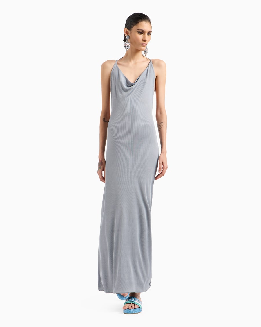 The world of armani ABITO LUNGO IN MISTO VISCOSA A COSTINE Sconto